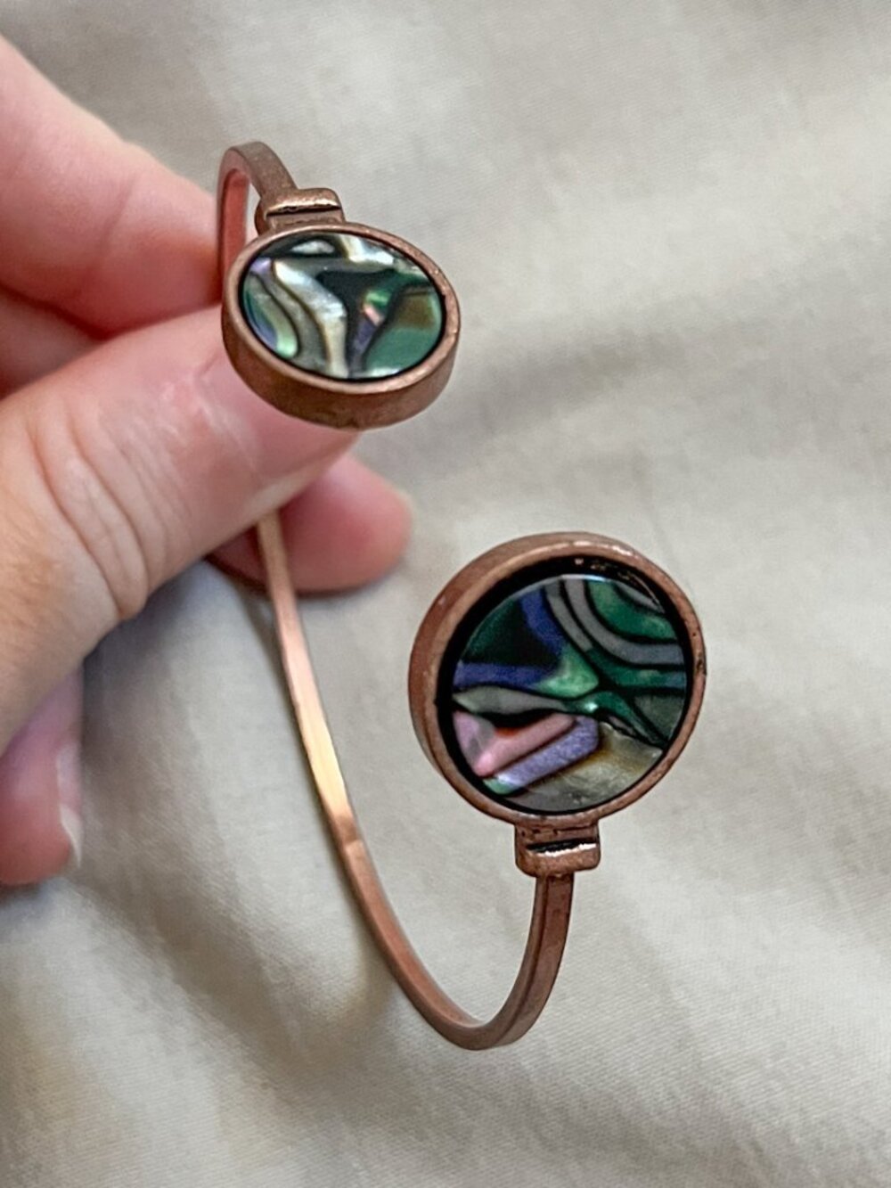Copper & Abalone Shell Wrap Cuff Bracelet 🐚